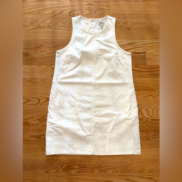 Vintage J. Crew Ivory Denim Mini Dress EUC Sz 10 (or M) - Picture 1 of 5